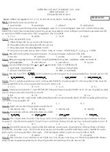 Đề 2 thi Kiểm tra giữa kỳ I năm học 2015 - 2016 môn hóa học 12 thời gian làm bài 45 phút